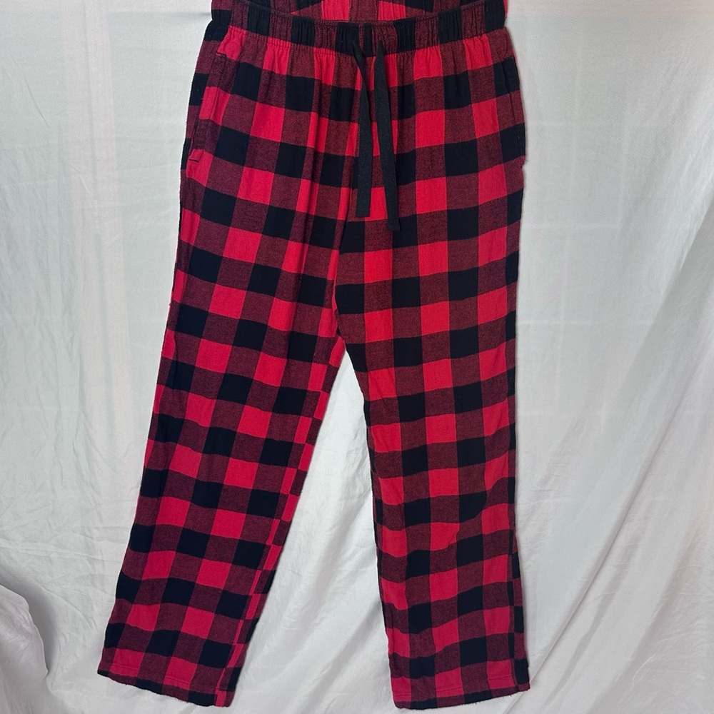 Old Navy Kids XS Red Black Buffalo Plaid Pajama Pants Drawstring PJs